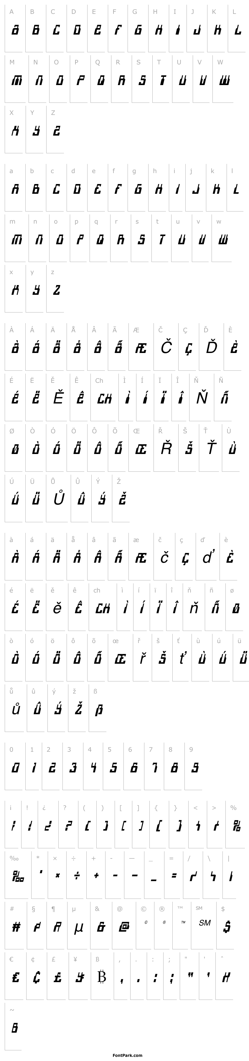 Overview 1968 Odyssey Condensed Italic