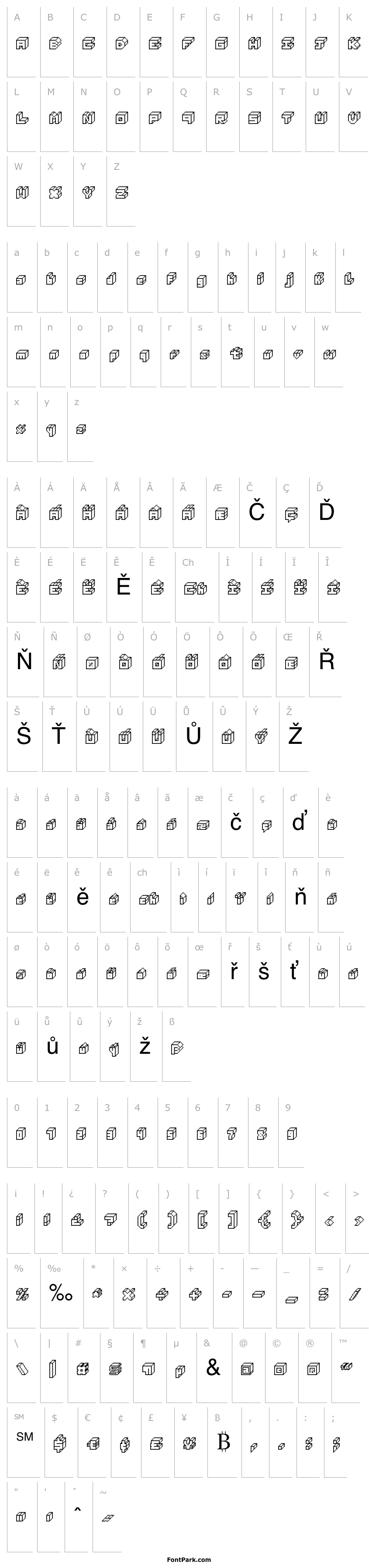 Overview 3D Thirteen Pixel Fonts Regular