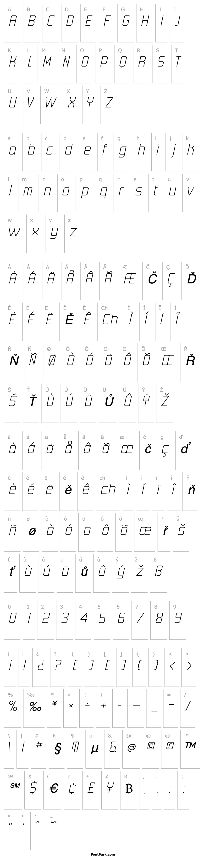 Přehled 45Degrees-UltraLightItalic