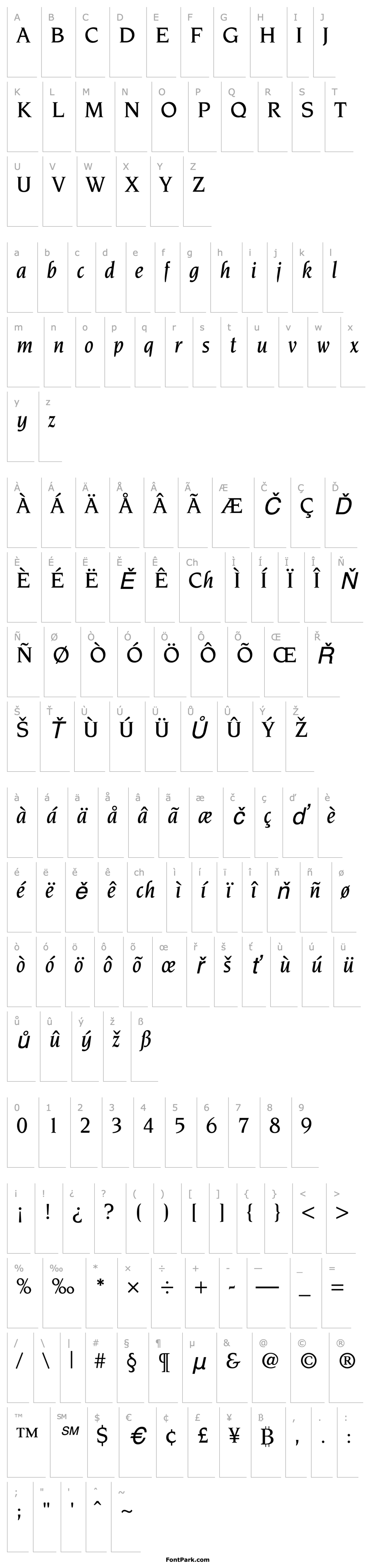 Přehled Novarese-MediumItalic