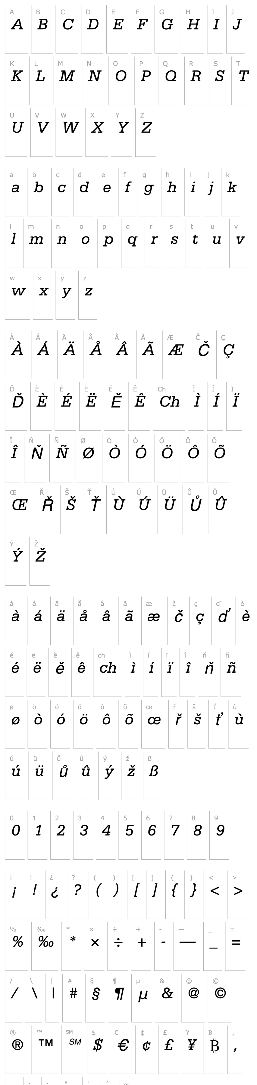 Overview Serifa-Italic