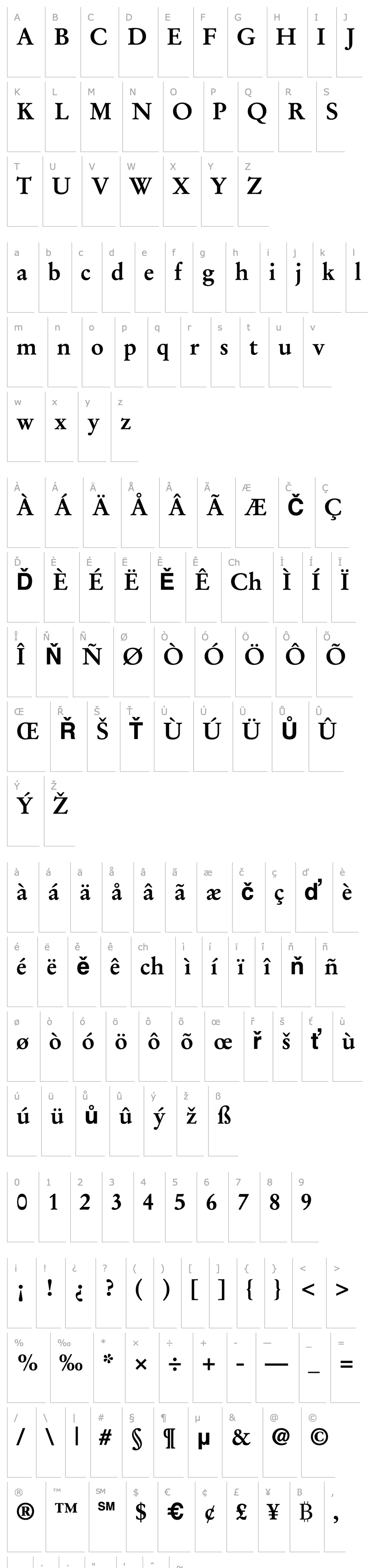 Overview StempelGaramond-Bold