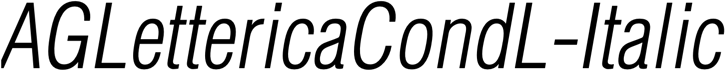Preview AGLettericaCondL-Italic