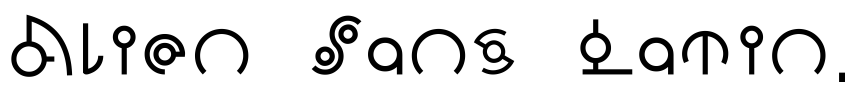 Font Alien Sans Latin basic by Unknown