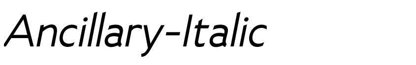 Font Ancillary-Italic by Unknown