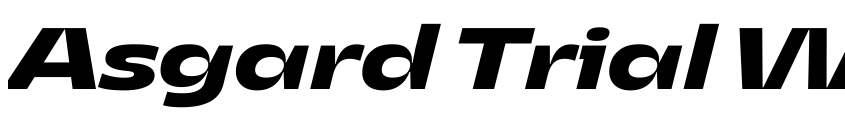 Font Asgard Trial Wide Bold Italic by Francesco Canovaro