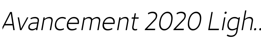 Font Avancement 2020 Light Italic by Dan P. Lyons