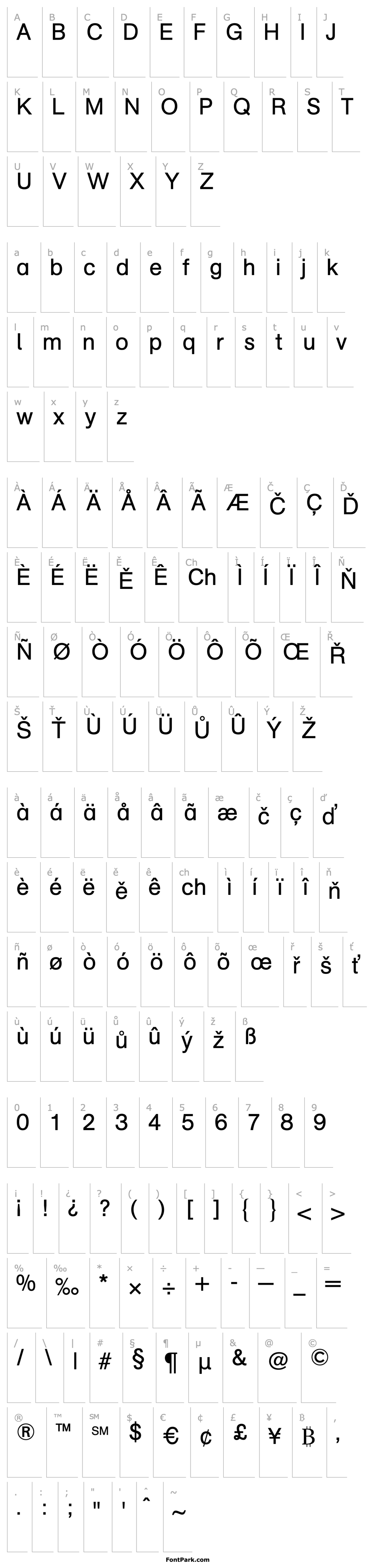 Přehled Akzidenz-Grotesk (R) Schulbuch 2 Regular