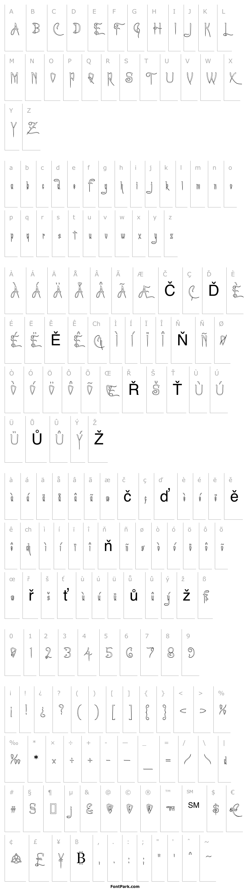 Overview A Charming Font Outline