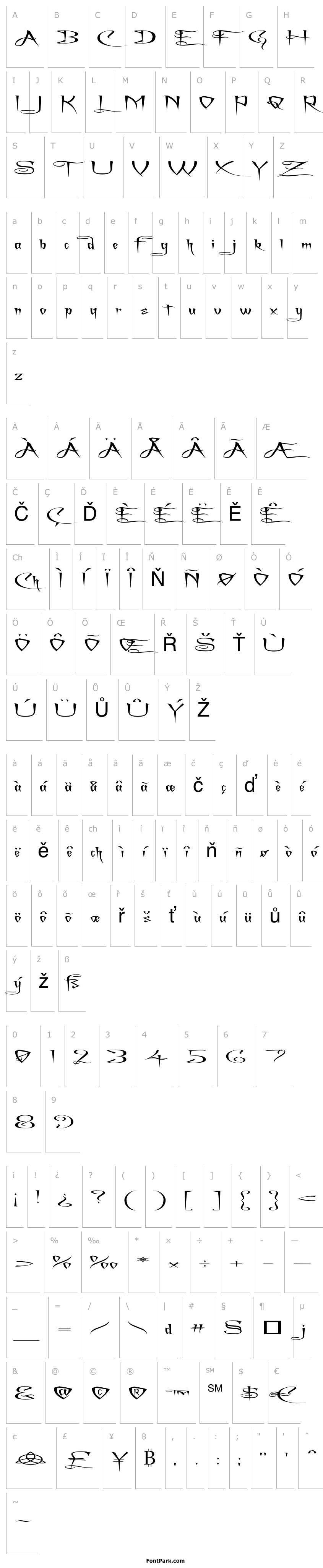 Overview A Charming Font Superexpanded