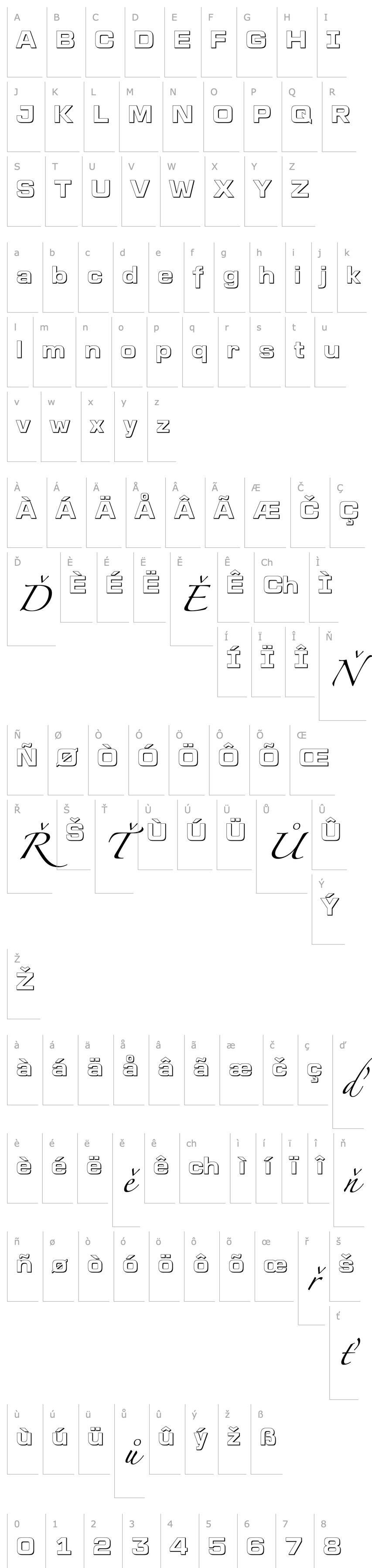 Přehled a_LineaSans3Dxtr Bold