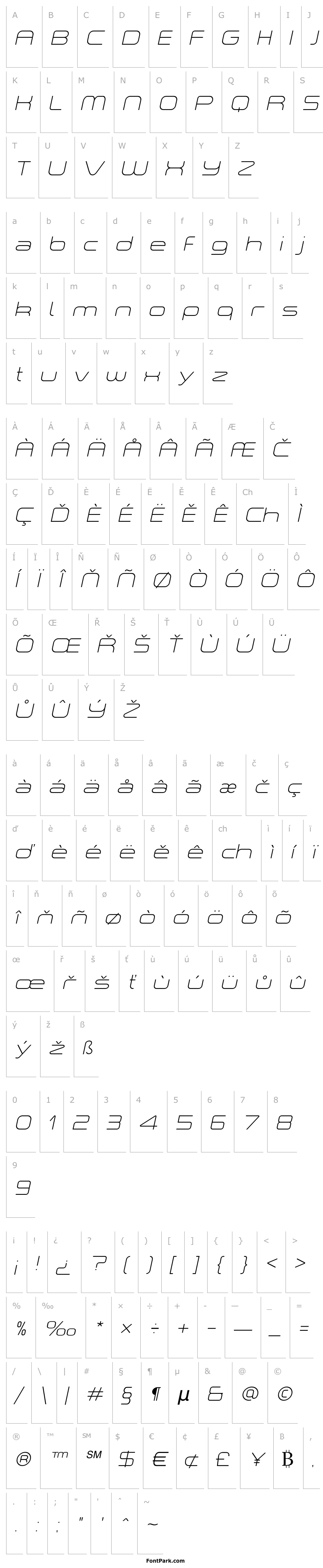 Přehled A-Space Thin Demo Italic