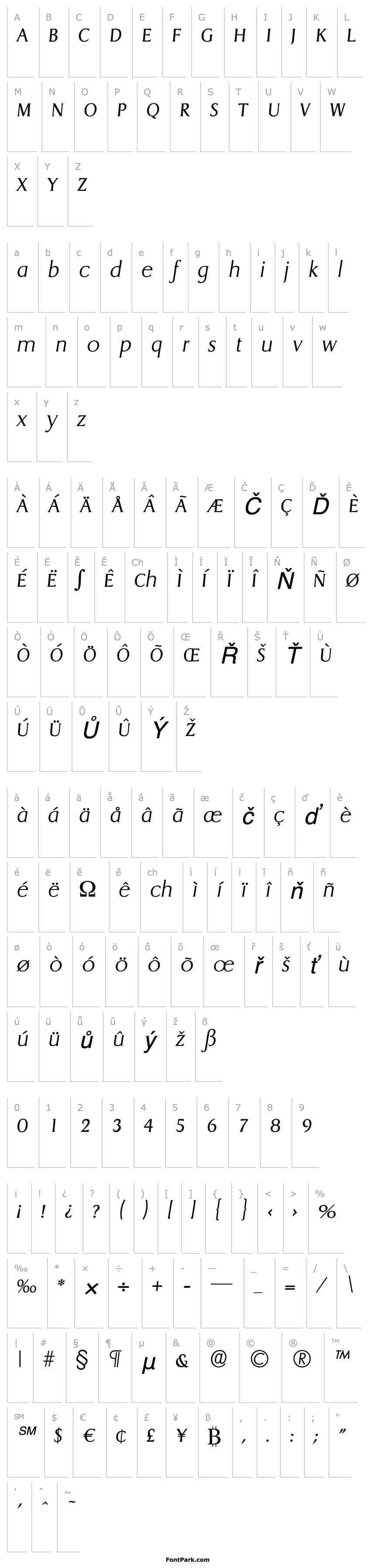 Přehled AaronBecker-ExtraLight Italic