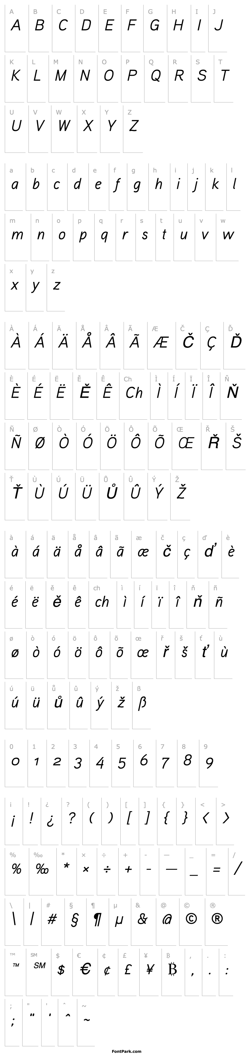 Přehled Aaux ProRegular Italic OSF