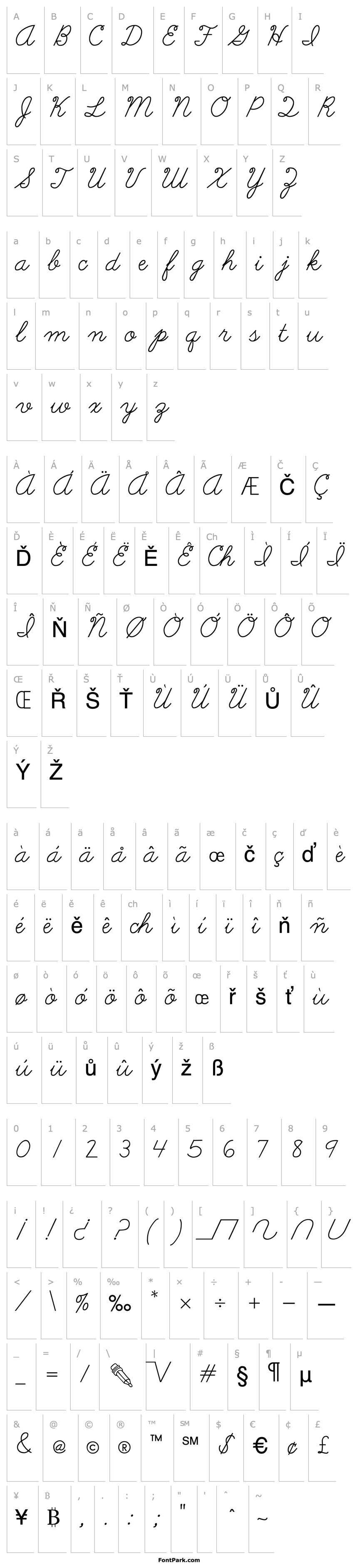 Přehled AbcCursive