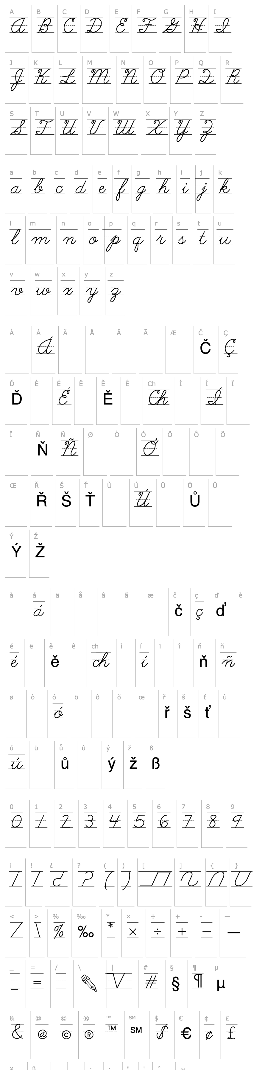 Overview AbcCursiveLined