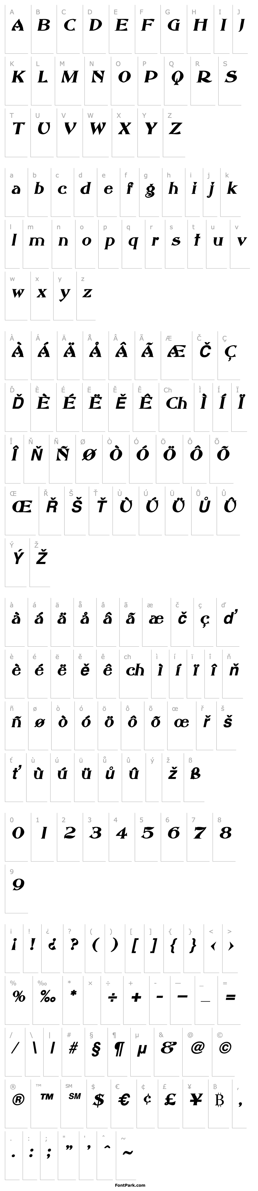 Přehled AbottOldStyle Bold Italic