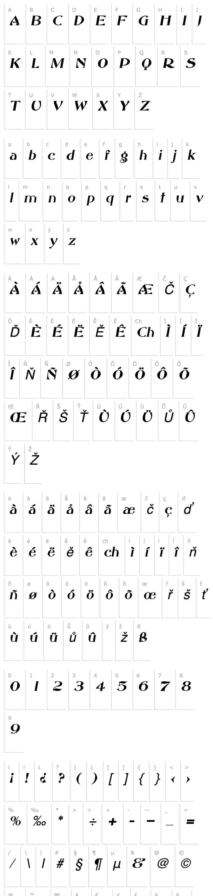 Přehled AbottOldStyle Italic