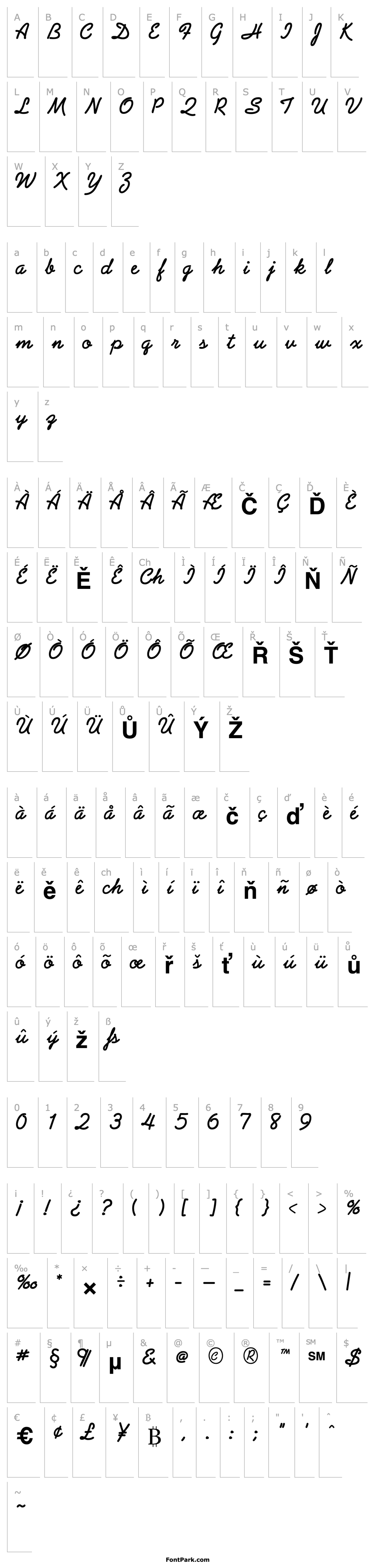 Přehled Abrazo Script SSi Bold