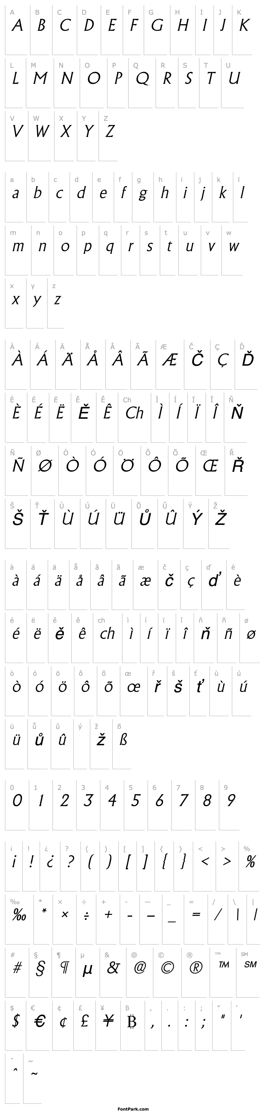 Overview AcclaimExtralight Italic