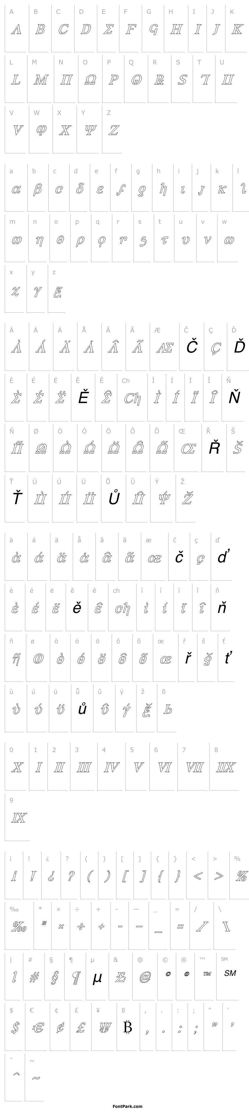 Přehled Achilles Outline Italic