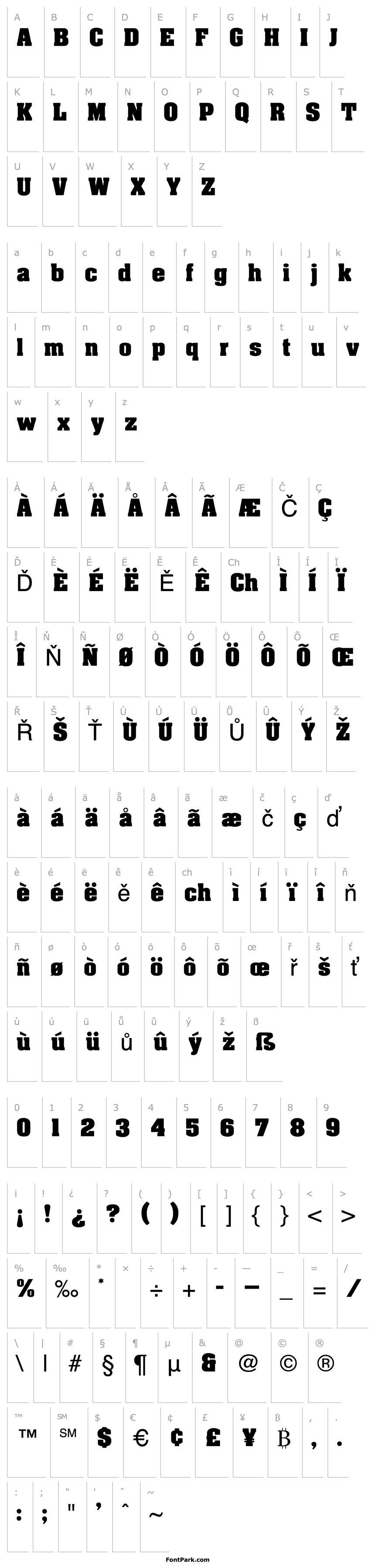 Overview AcmeFont Regular