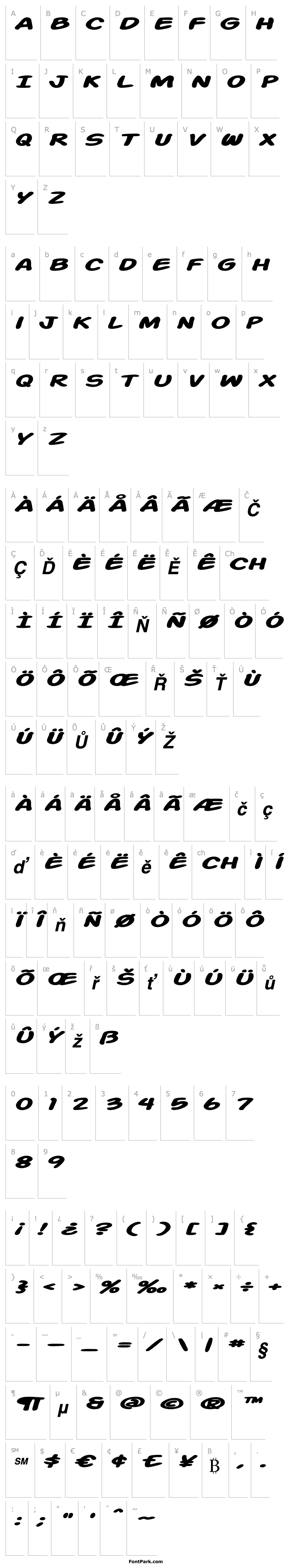 Přehled Action Man Extended Bold Italic