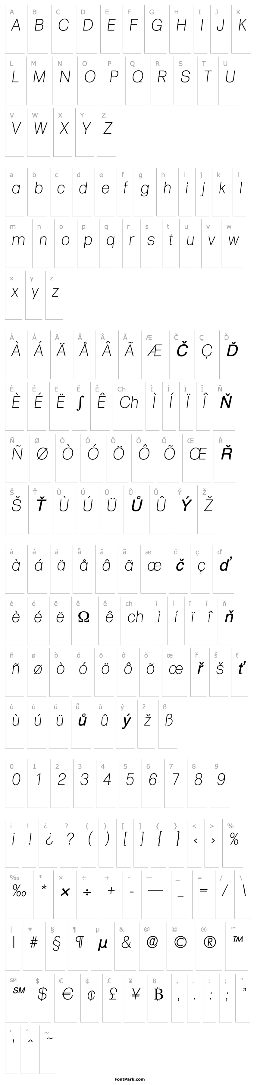 Overview AdamBecker-ExtraLight Italic