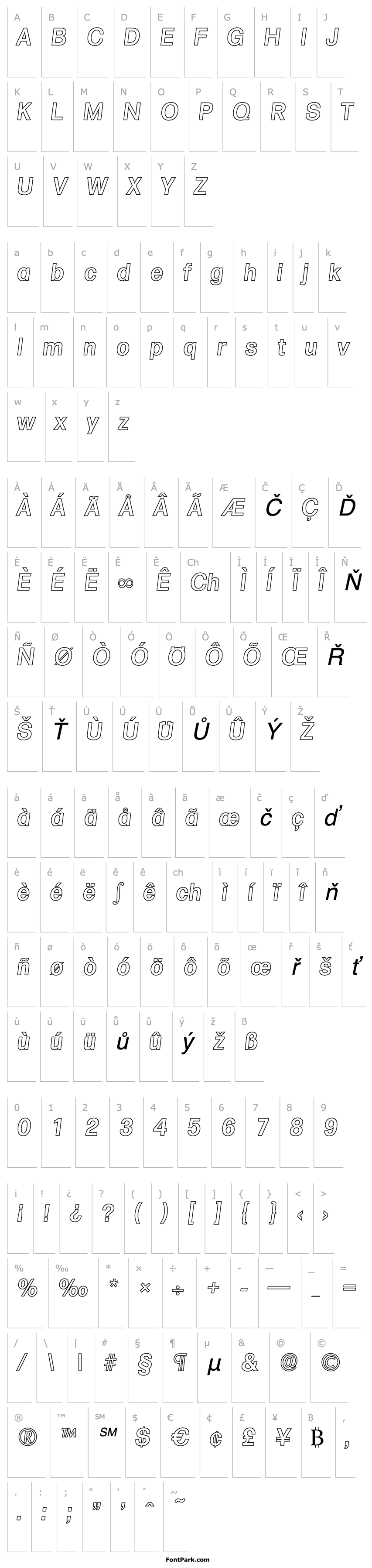 Přehled AdamBeckerOutline-Medium-Italic