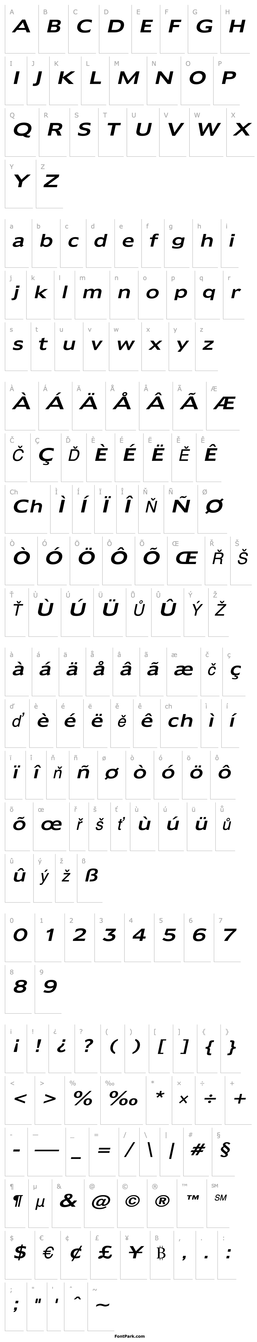 Overview Adams Wide Italic