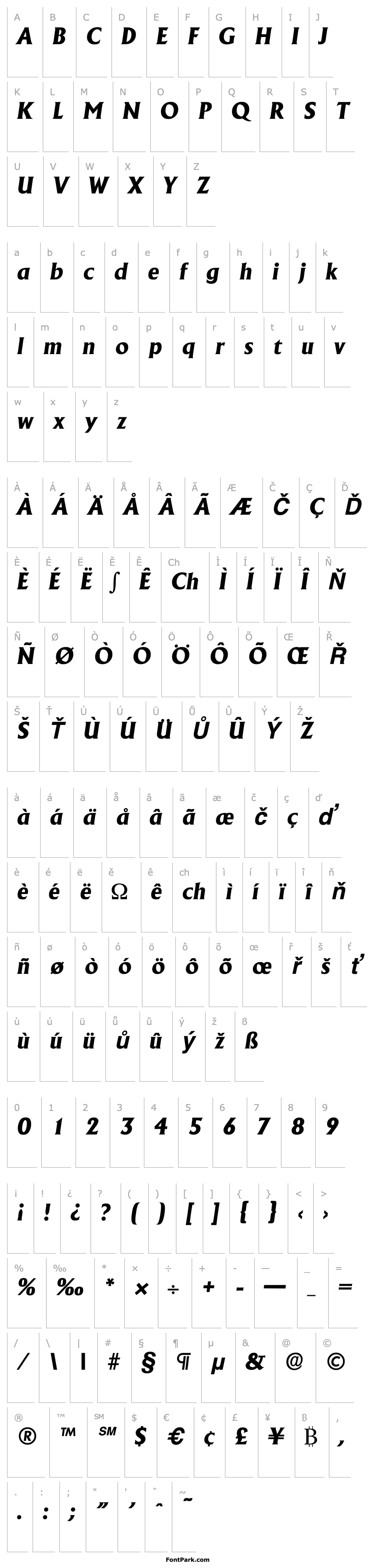 Přehled Adelon-Serial-ExtraBold-RegularItalic