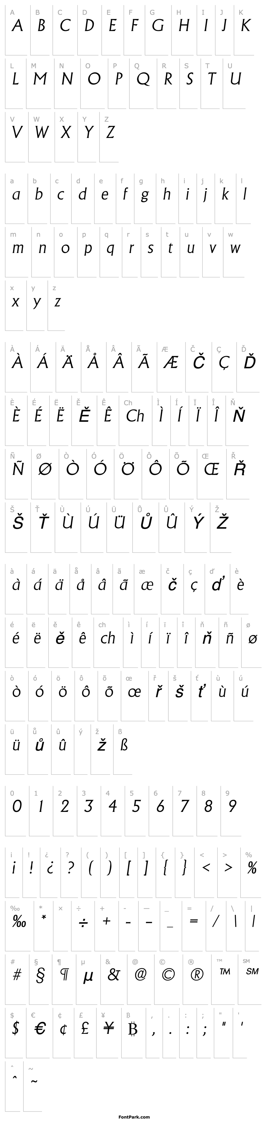 Přehled AdelonLH Italic