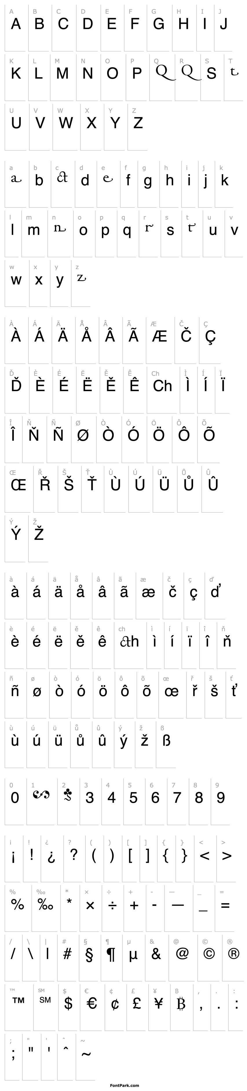 Overview Adobe Garamond Regular Alternate