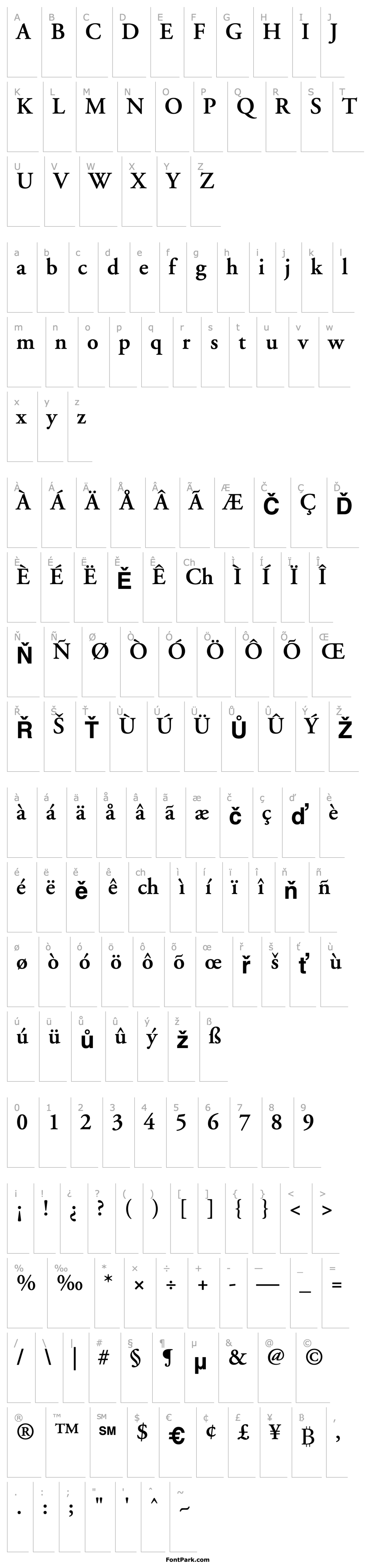 Přehled AdobeGaramond-SemiBold