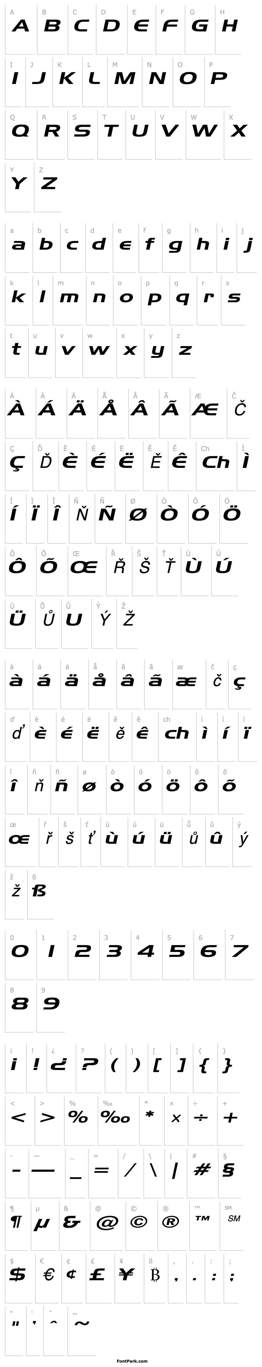 Přehled AeroExtended Italic