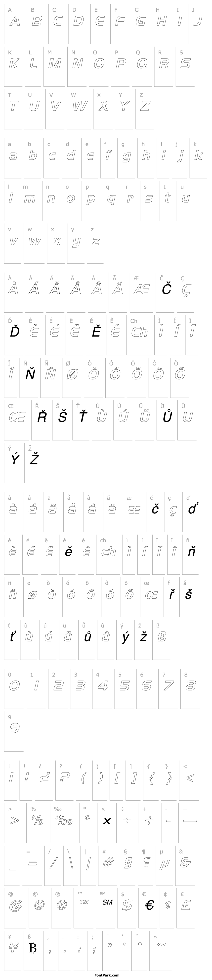 Přehled AeroOutline Italic