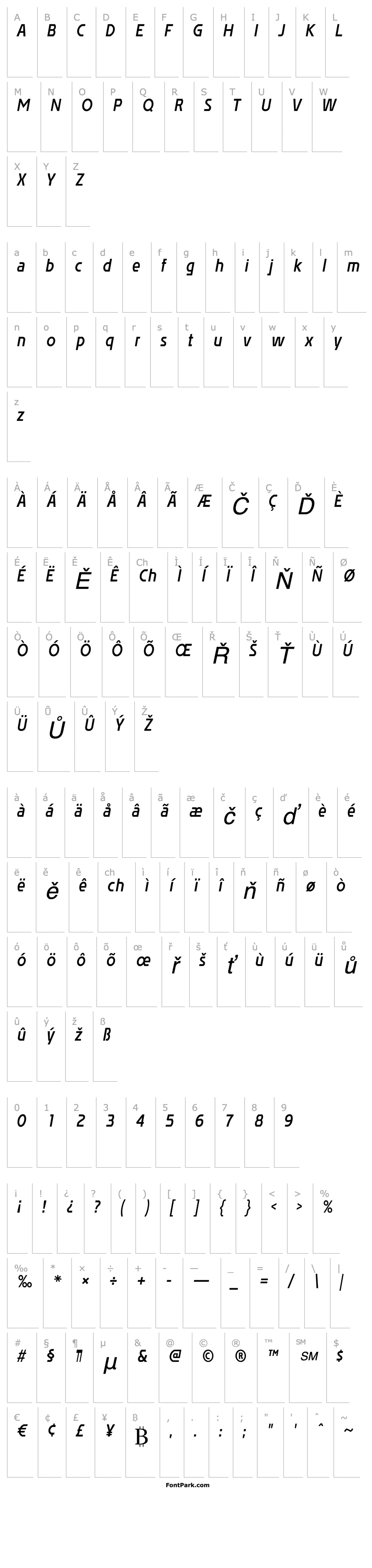 Přehled Affluent Demibold Italic