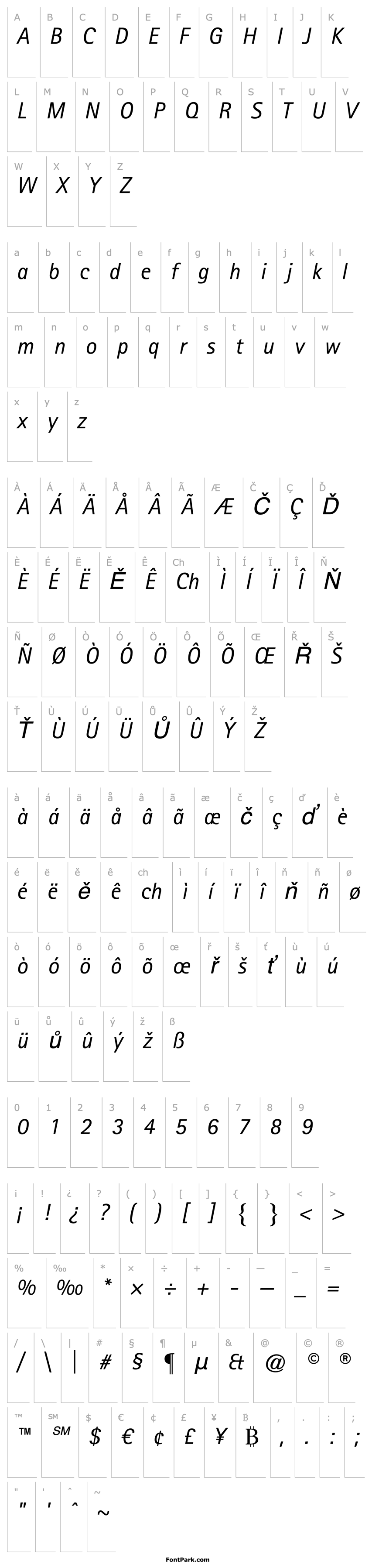 Overview AgfaRotisSansSerif-Italic