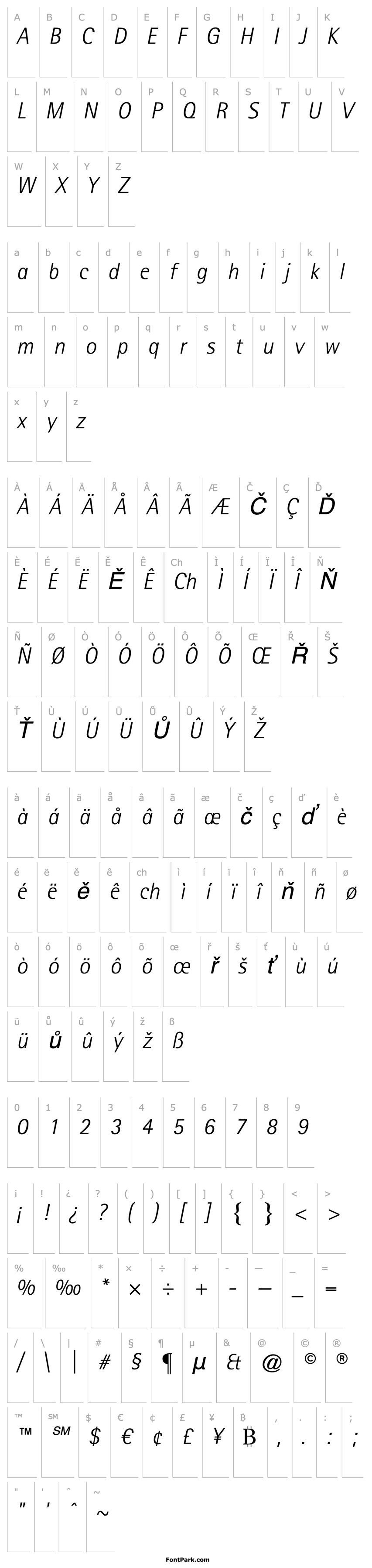 Přehled AgfaRotisSemisansLight-Italic