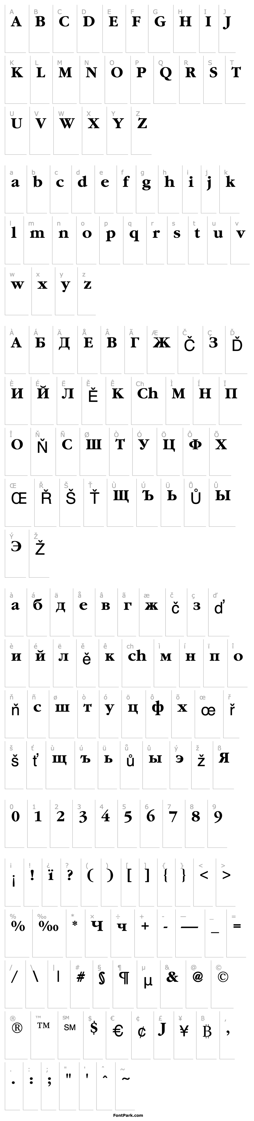 Overview AGGaramond Cyr Bold