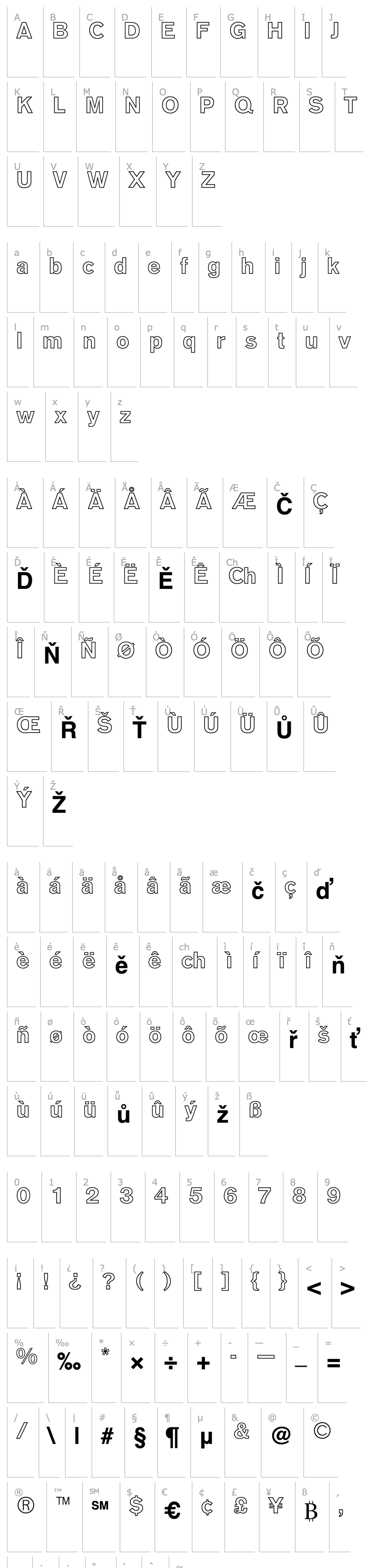 Overview AGOldFaceOutline-Bold