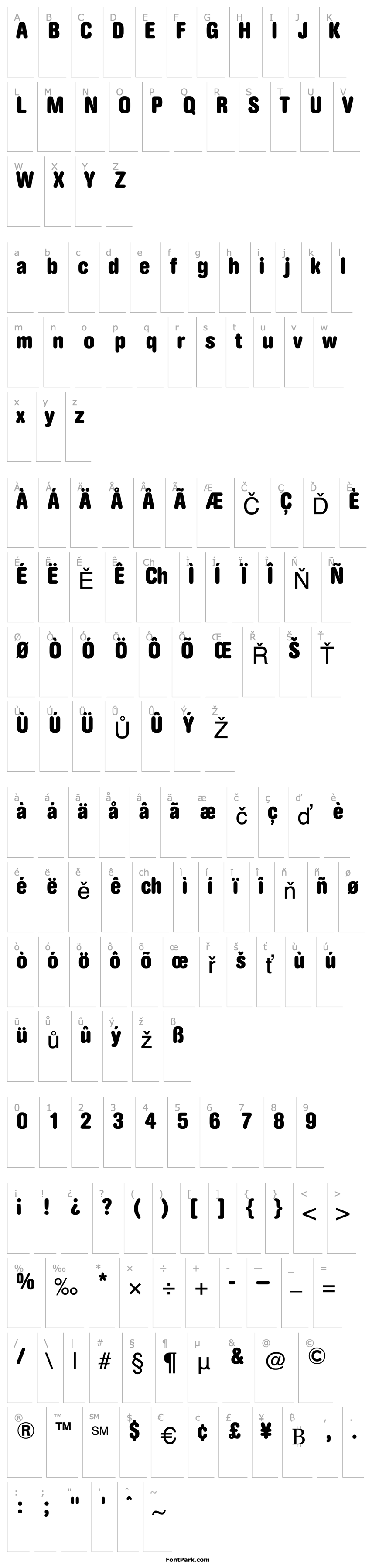 Přehled AGRoundedBold-CondensedBook