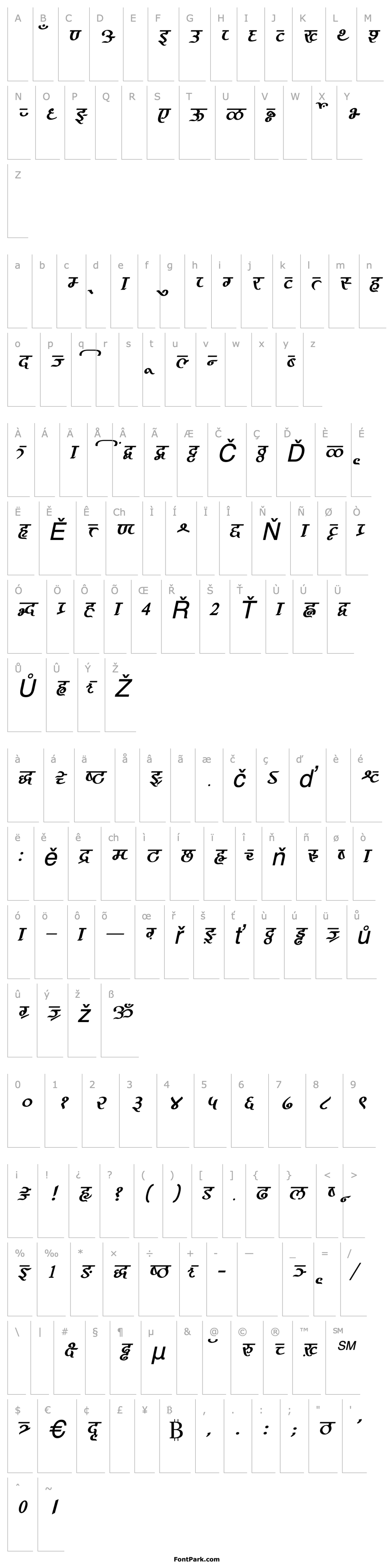 Přehled AkrutiDevChandrikaNormalItalic