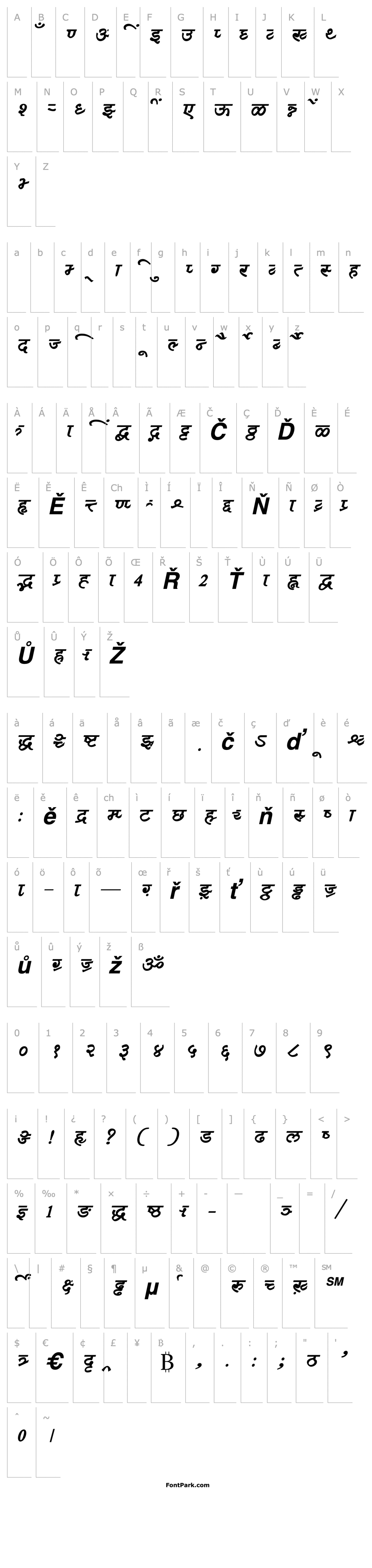 Přehled AkrutiDevHarshaBoldItalic