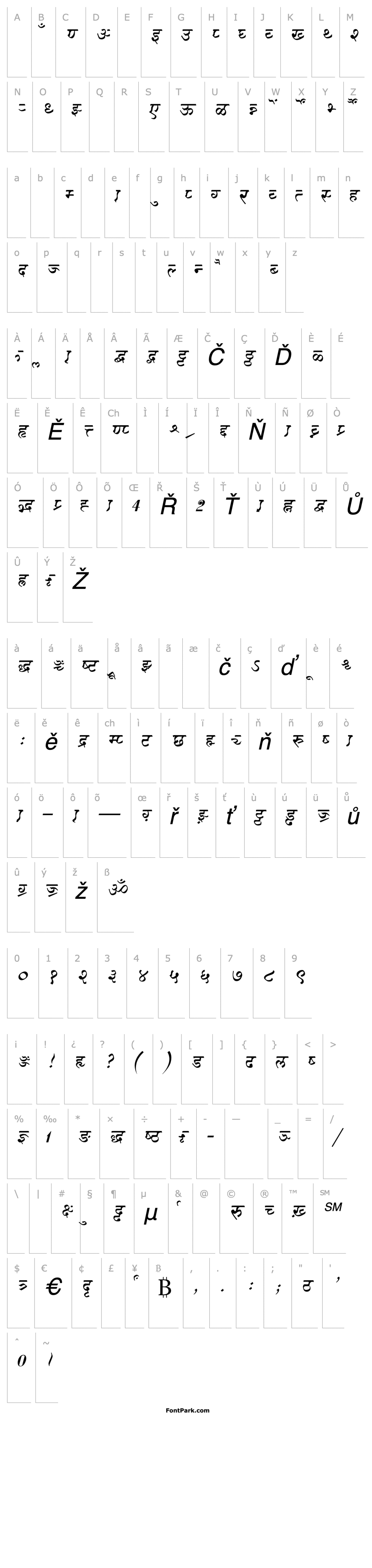 Přehled AkrutiDevKalidasNormalItalic