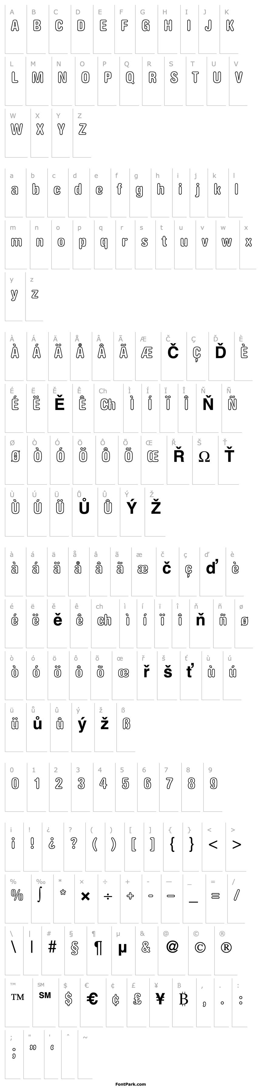 Přehled AkzentRoundedOutCond-Bold DB