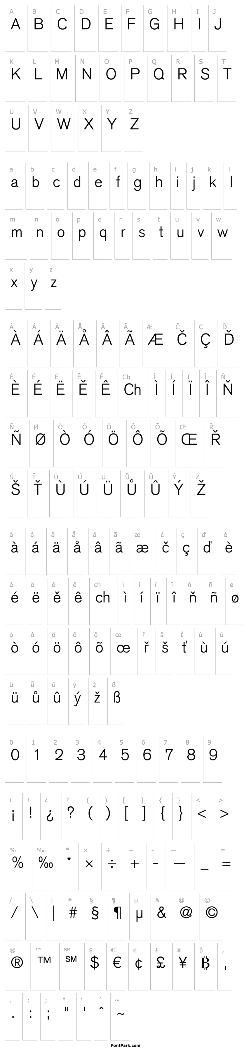 Overview Akzidenz Grotesk CE Light