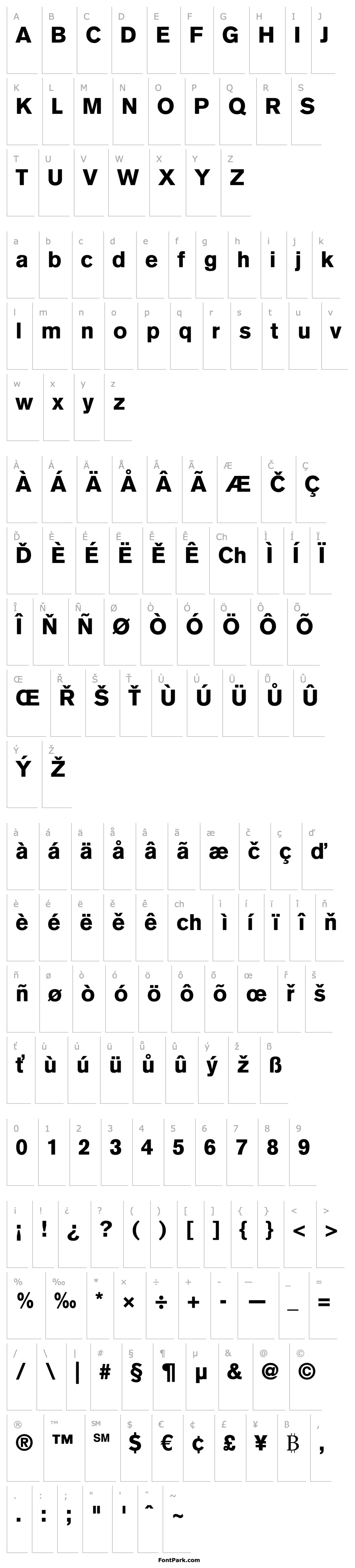 Overview Akzidenz Grotesk CE Roman Bold