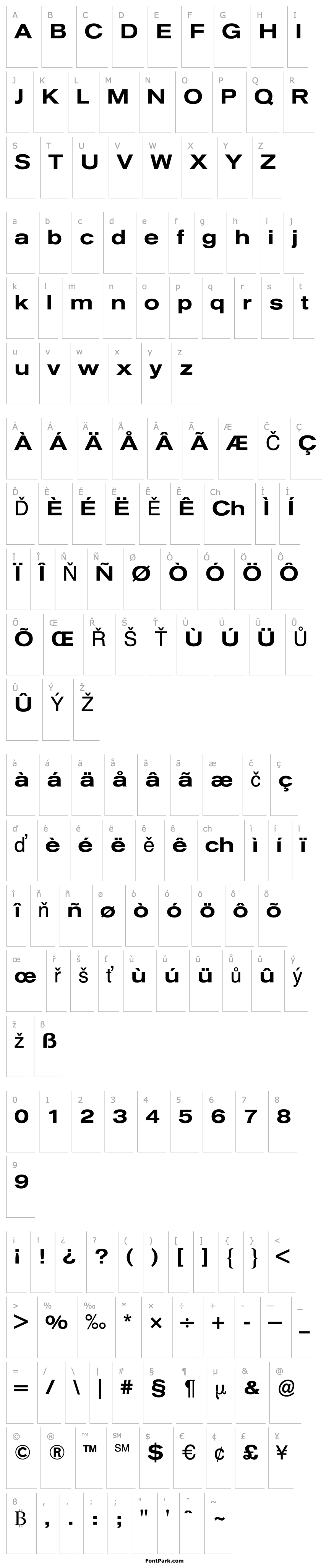 Přehled Akzidenz-Grotesk (R) Extended Medium