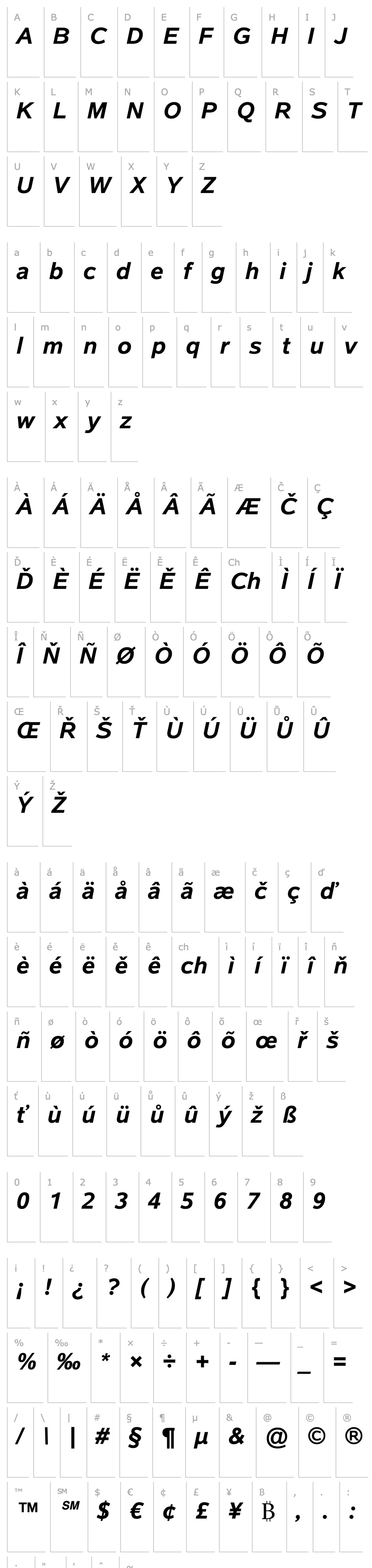 Overview Albany Bold Italic